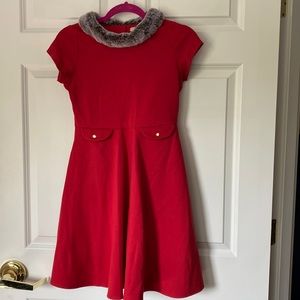 Hope & Henry dress with fur collar
